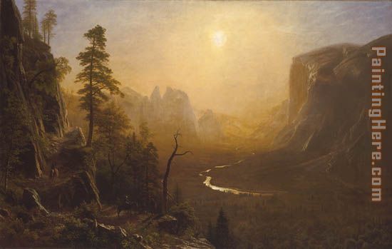 Yosemite Valley, Glacier Point Trail painting - Albert Bierstadt Yosemite Valley, Glacier Point Trail art painting